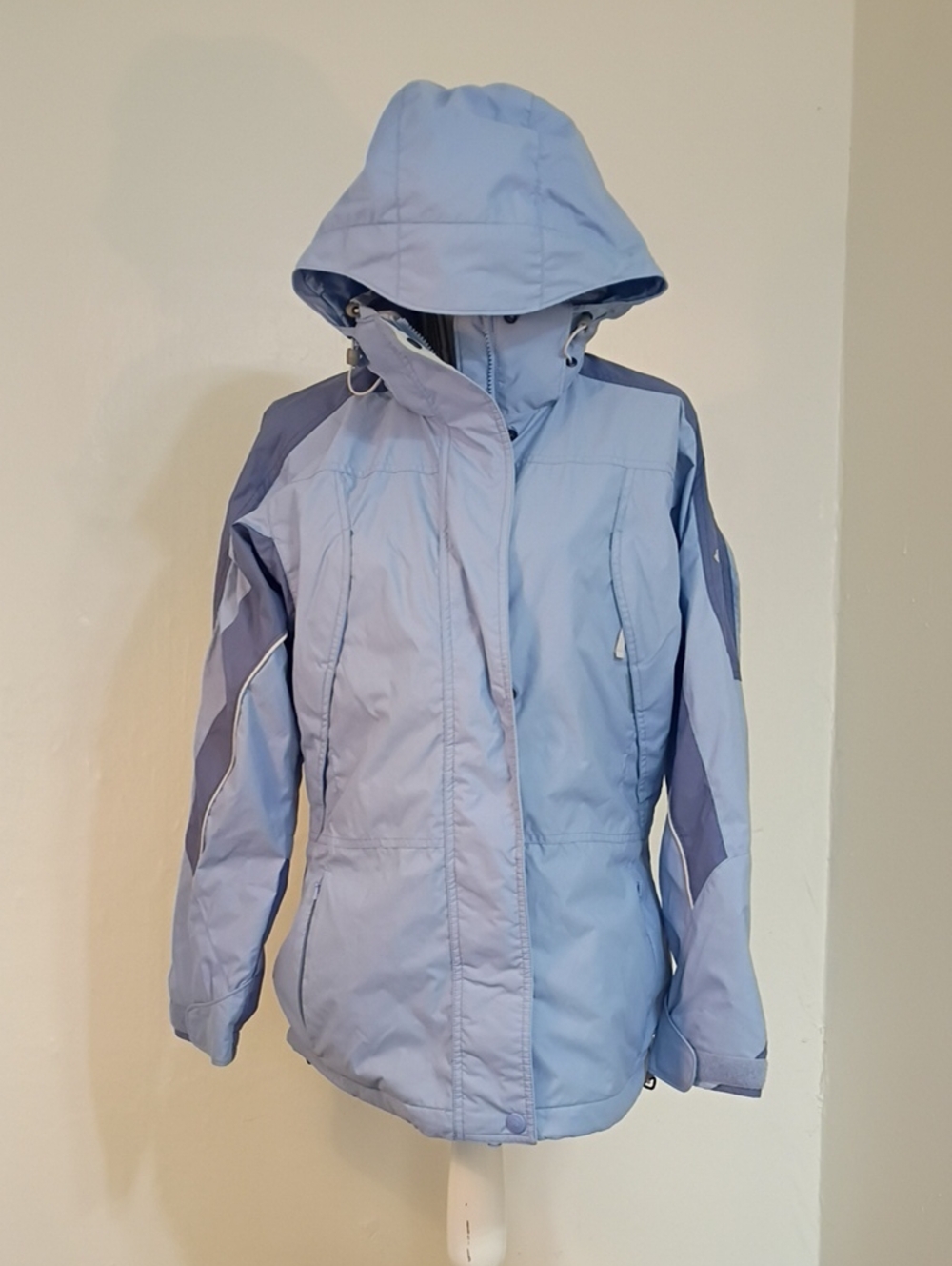 Columbia Light Blue Core Interchange Full Zip Hooded Jacket Size S